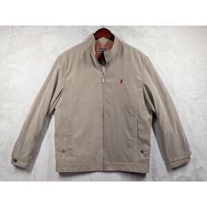 VTG Marlboro Classics Country & Outdoors Men's Beige Smooth Leather Jacket LARGE